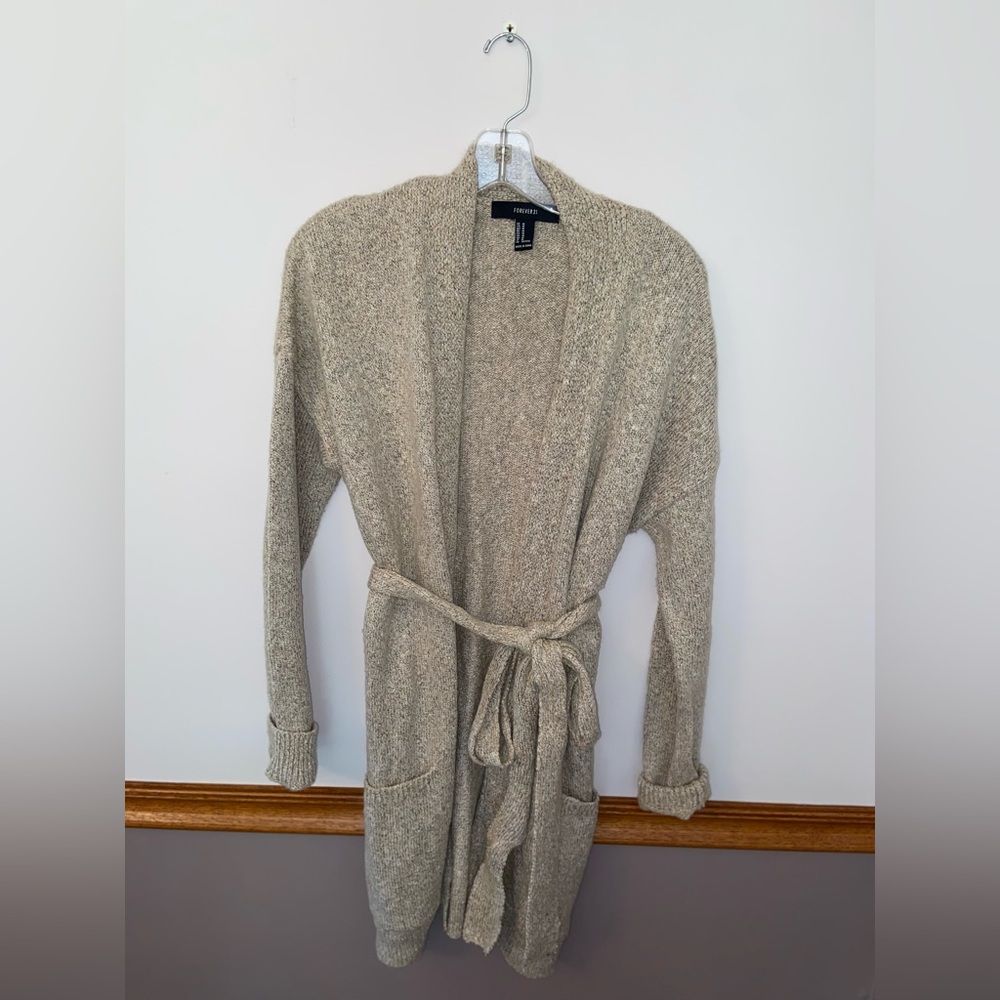 Tan cardigan from Forever 21, size M